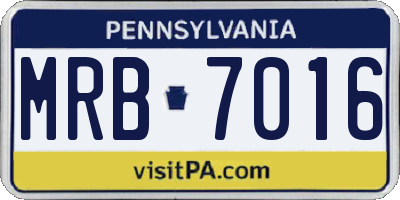 PA license plate MRB7016