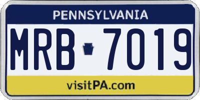 PA license plate MRB7019