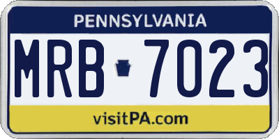PA license plate MRB7023