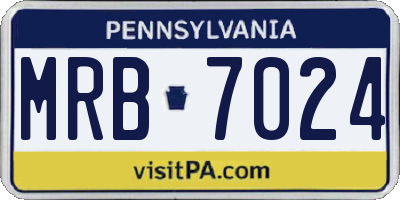 PA license plate MRB7024