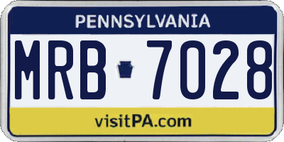 PA license plate MRB7028