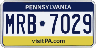 PA license plate MRB7029