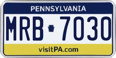 PA license plate MRB7030