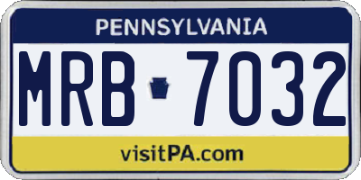 PA license plate MRB7032