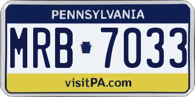 PA license plate MRB7033