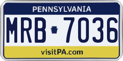 PA license plate MRB7036
