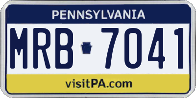 PA license plate MRB7041