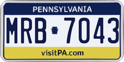 PA license plate MRB7043