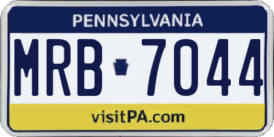 PA license plate MRB7044