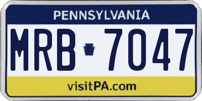 PA license plate MRB7047
