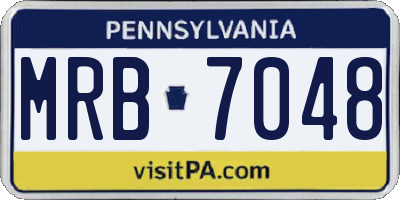 PA license plate MRB7048