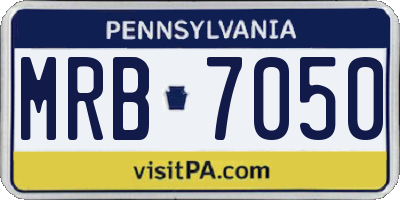 PA license plate MRB7050