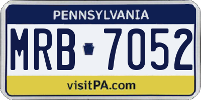 PA license plate MRB7052