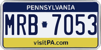 PA license plate MRB7053