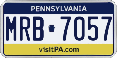 PA license plate MRB7057