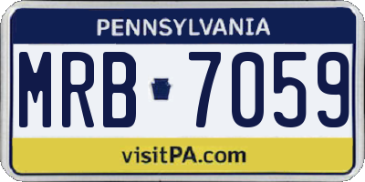 PA license plate MRB7059