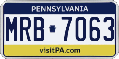 PA license plate MRB7063