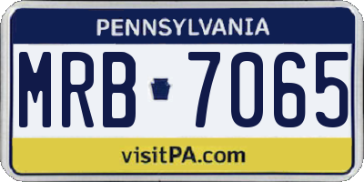PA license plate MRB7065