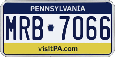 PA license plate MRB7066