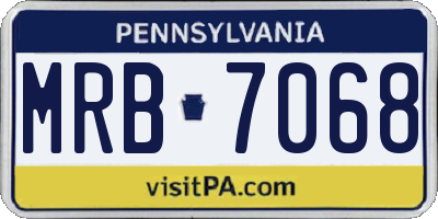 PA license plate MRB7068