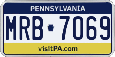 PA license plate MRB7069