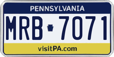 PA license plate MRB7071