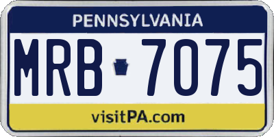 PA license plate MRB7075