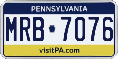 PA license plate MRB7076