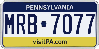 PA license plate MRB7077
