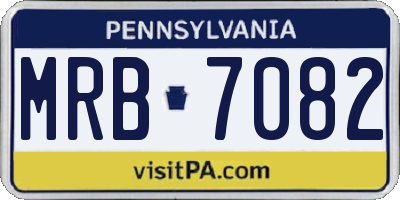PA license plate MRB7082