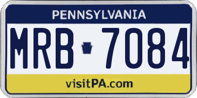PA license plate MRB7084