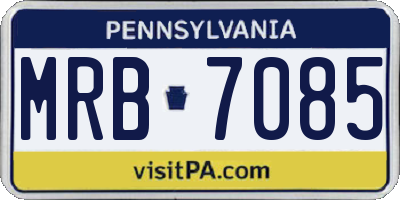 PA license plate MRB7085