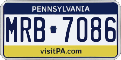 PA license plate MRB7086