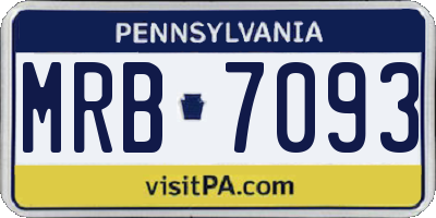 PA license plate MRB7093