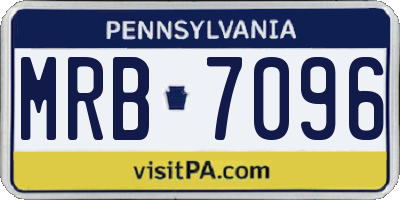 PA license plate MRB7096