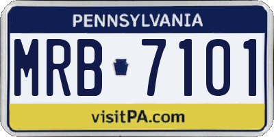 PA license plate MRB7101