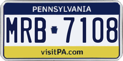 PA license plate MRB7108