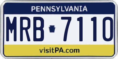 PA license plate MRB7110