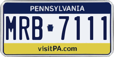 PA license plate MRB7111
