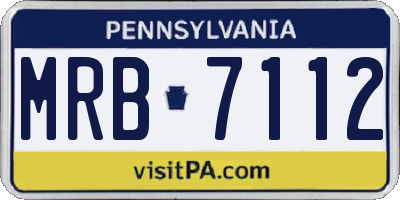 PA license plate MRB7112