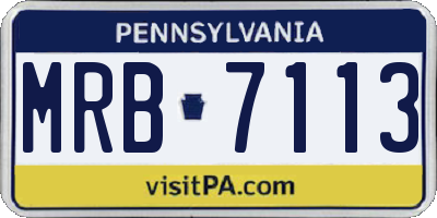 PA license plate MRB7113