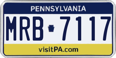 PA license plate MRB7117