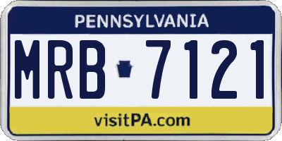 PA license plate MRB7121
