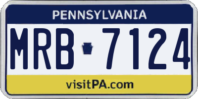 PA license plate MRB7124