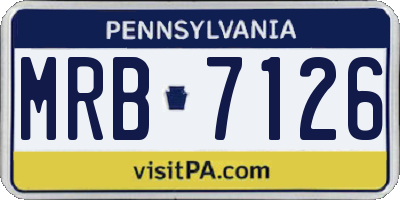 PA license plate MRB7126