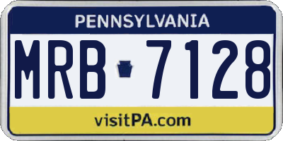 PA license plate MRB7128