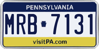 PA license plate MRB7131
