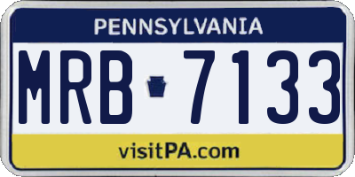 PA license plate MRB7133
