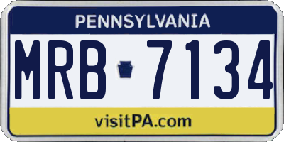 PA license plate MRB7134