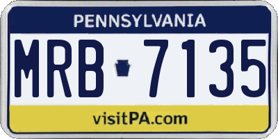PA license plate MRB7135